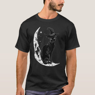 T-shirt Chat noir avec chapeau de sorcière et costume d'Ha