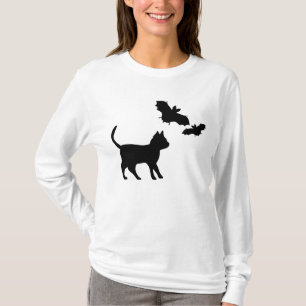 T-shirt Chat noir avec chauve-souris