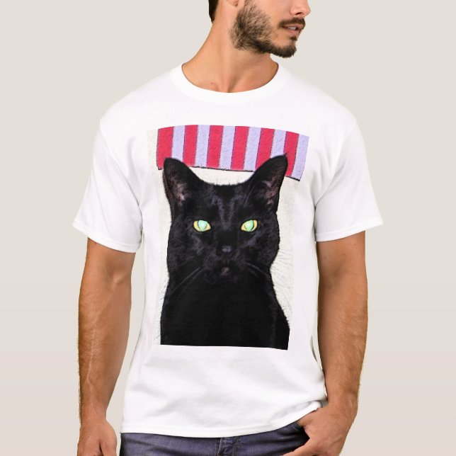 T-shirt Chat noir/bleu blanc rouge (Devant)