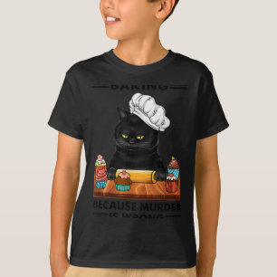 T-shirt Chat Noir Boulangerie Parce que le Meurtre est Mal