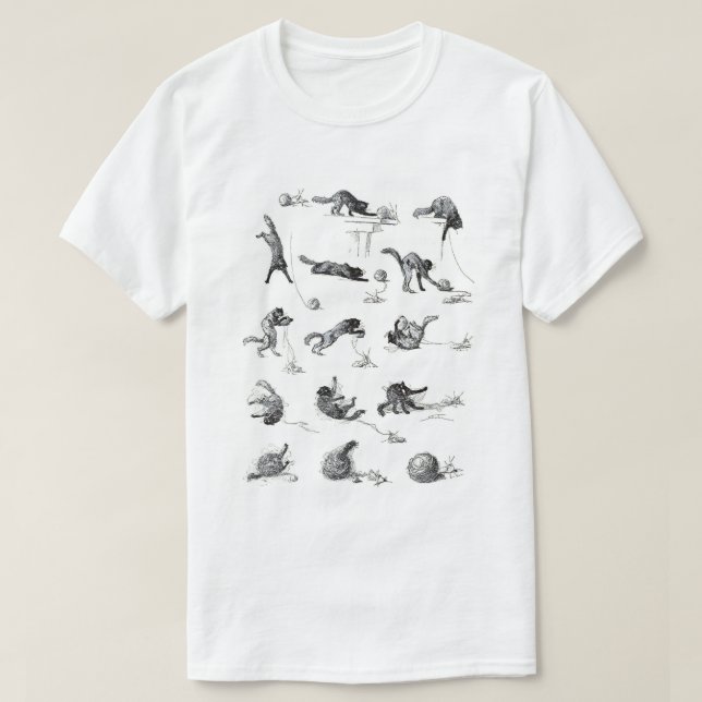 T-shirt Chat noir & Boule en laine, Alexandre Steinlen (Design devant)