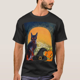T-SHIRT CHAT NOIR, CASQUETTE WITCH ET CITROUILLE HALLOWEEN