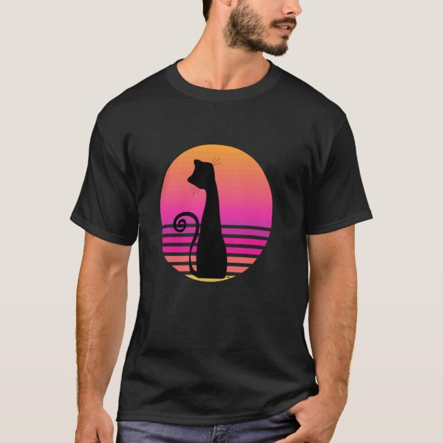 T-shirt Chat Noir Circulo Rose Amoureux des Chats (Devant)