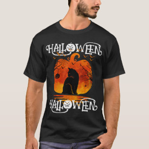 T-SHIRT CHAT NOIR CITROUILLE D'HALLOWEEN HALLOWEEN