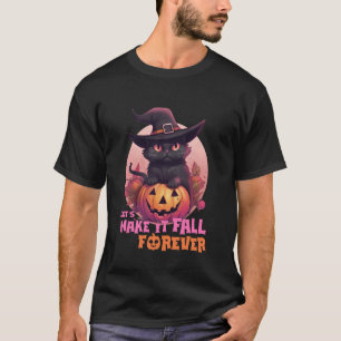 T-shirt Chat Noir Citrouille Fais Le Tomber Pour Toujours