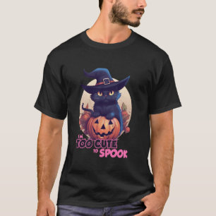 T-shirt Chat Noir Citrouille Je Suis Trop Mignon Pour Effr