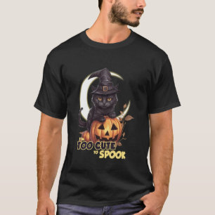 T-shirt Chat Noir Citrouille Je Suis Trop Mignon Pour Effr