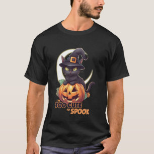 T-shirt Chat Noir Citrouille Je Suis Trop Mignon Pour Effr