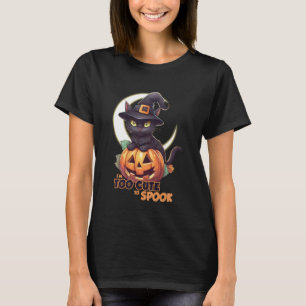 T-shirt Chat Noir Citrouille Je Suis Trop Mignon Pour Effr