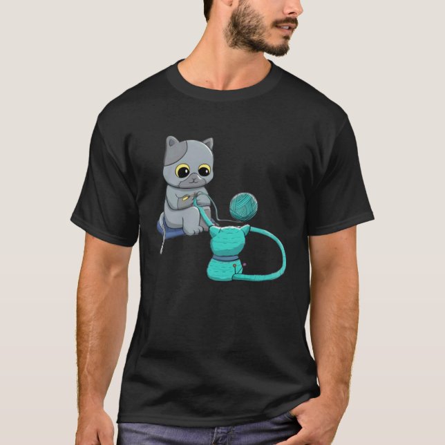 T-shirt Chat Noir Crochet Parce Que Meurtre Est Mal Croche (Devant)