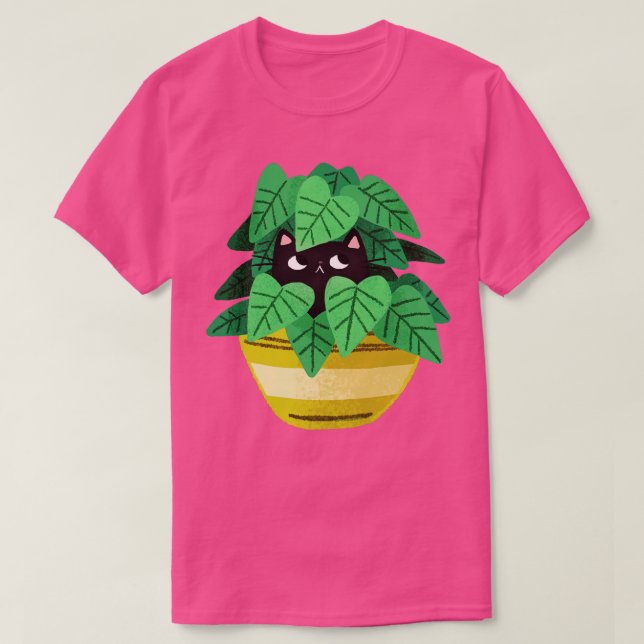 T-shirt Chat noir dans le planeur (Design devant)