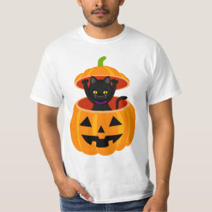 T-shirt " Chat noir dans l'image clip Citrouille d'Hallowe