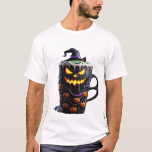 T-shirt Chat Noir dans un Chapeau de Sorcière  Matcha Latt