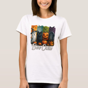 T-shirt Chat noir de l'équipage de conduite Halloween
