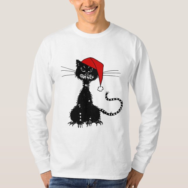 T-shirt Chat noir de Noël (Devant)