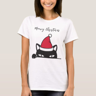 T-shirt Chat noir de Noël amusant