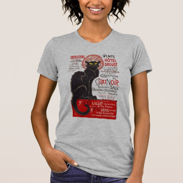 T-shirt Chat noir de Nouveau d'art français de Tournee du (Devant)