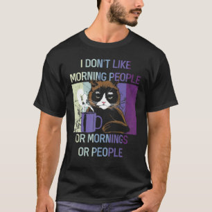 T-shirt Chat Noir Déteste Les Gens Qui Boivent Du Café Le 