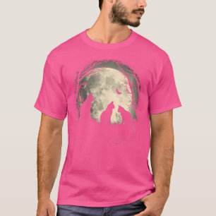 T-shirt Chat noir d'Halloween - Noir mystique au-dessus de