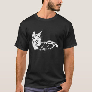 T-shirt Chat noir d'Halloween Squelette Main Grunge Esthét