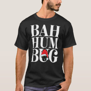 T-shirt Chat noir drôle à Santa Hat Bah Humbug Noël