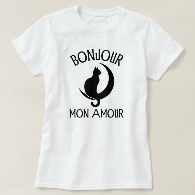 T-shirt Chat Noir Drôle Dire Citation Cat (Design devant)