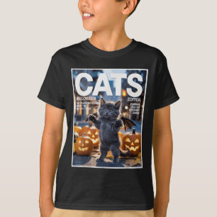 T-shirt Chat Noir Drôle En Costume De Chat Cute Halloween
