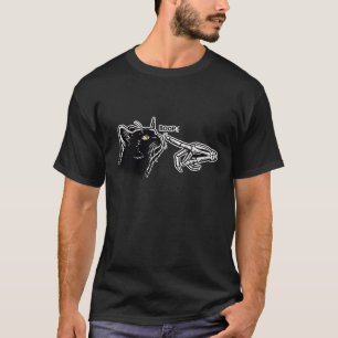 T-shirt Chat Noir Effrayant Boop Squelette Main Halloween