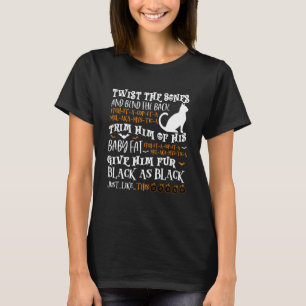 T-shirt Chat noir effrayant d'Halloween Jackolantern Sorci
