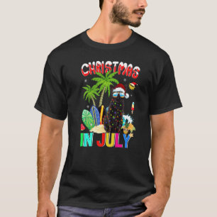 T-shirt Chat Noir En Chapeau De Père Noël Lunettes De Sole