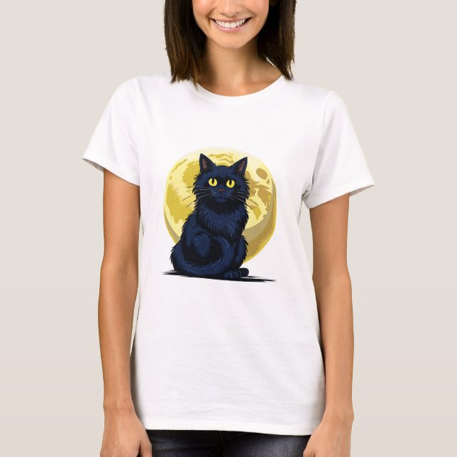 T-shirt Chat noir en colère (Devant)