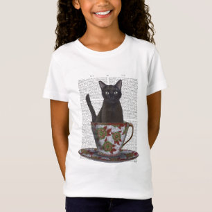 T-Shirt Chat noir en Teacup