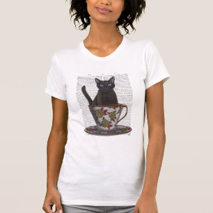 T-shirt Chat noir en Teacup