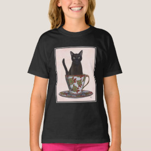 T-shirt Chat noir en Teacup