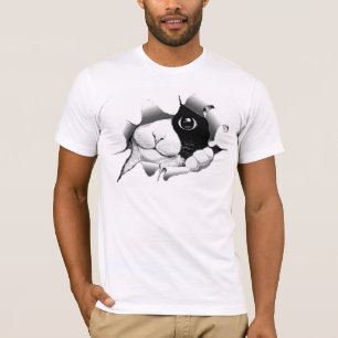 T-shirt Chat noir et blanc curieux de Kitty