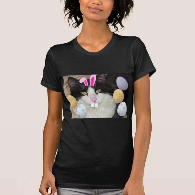 T-shirt Chat noir et blanc de l'Est (Devant)