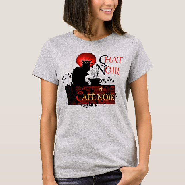 T-Shirt Chat Noir et Café Noir (Devant)