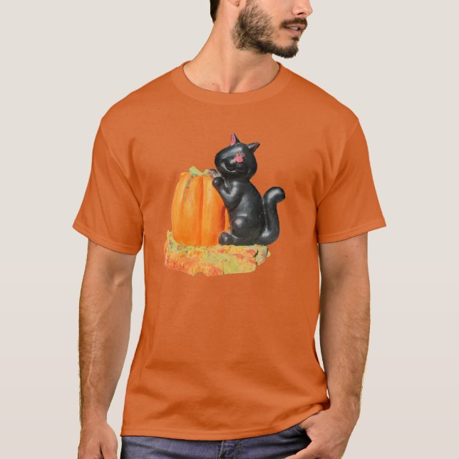 T-shirt Chat noir et Citrouille (Devant)