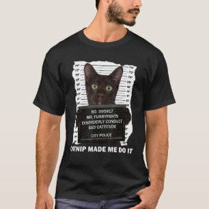 T-shirt Chat noir et herbe à chat drôle pour papa chat, ma