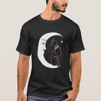 T-shirt Chat noir familier païen mystique céleste sorcière