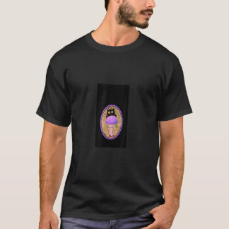 T-shirt Chat noir fantaisiste avec silhouette de halo sur