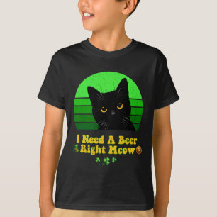 T-shirt Chat Noir Fête de la Saint-Patrick Drôle Amateur d