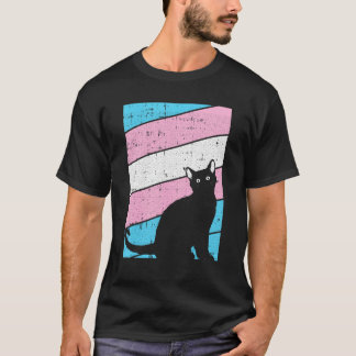 T-shirt Chat Noir Fierté Transgenre Amateur de Chatons LGB