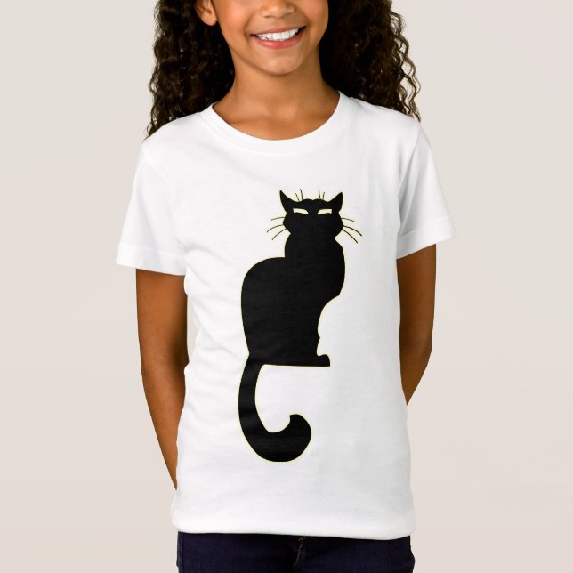 T-shirt Chat Noir Fille Chat Noir Art Tee pour enf (Devant)