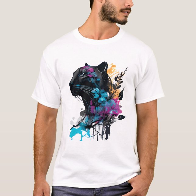 T-shirt Chat Noir Géant Mignon (Devant)