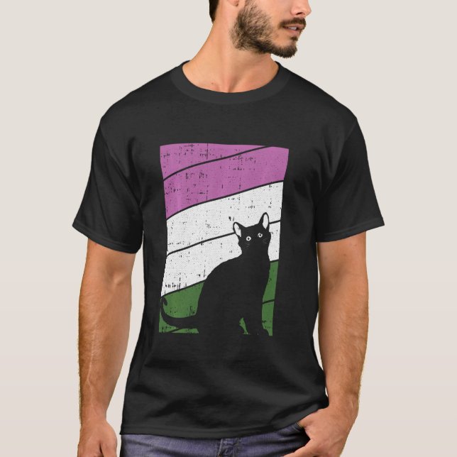 T-shirt Chat Noir Genre Queer Pride Kitty Lgbt Q Fier A (Devant)