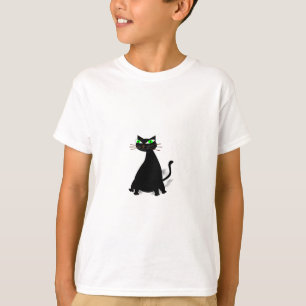 T-shirt Chat noir gras aux yeux verts