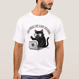T-shirt Chat Noir Grincheux Tel que Miaule Mon Dernier Cou