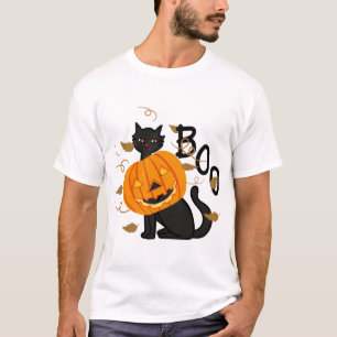 T-shirt Chat noir Halloween Boo