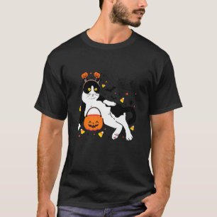 T-shirt Chat noir Halloween Citrouille Chat Smoking Drôle